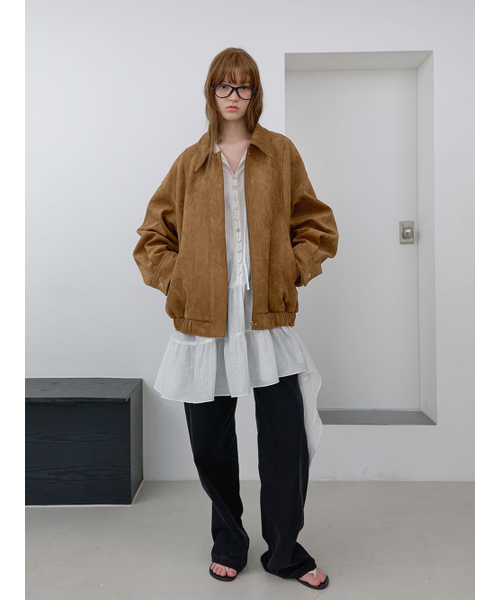 ATELIER NAIN(アトリエナイン)の「OVERFIT SUEDE SNAP BUTTON BLOUSON(JP-587)(ブルゾン・レディース・キャメル・FREE)」の3枚目の写真