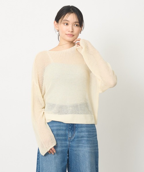 abahouse mavie（アバハウスマヴィ）の「【再登場！】シアーニットプルオーバー（ニット/セーター・レディース・ネイビー/グレー/オレンジ/アイボリー/ブラック・フリー）」の8枚目の写真