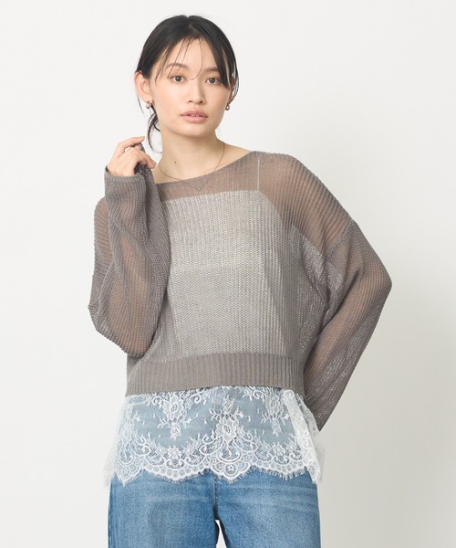abahouse mavie（アバハウスマヴィ）の「【再登場！】シアーニットプルオーバー（ニット/セーター・レディース・ネイビー/グレー/オレンジ/アイボリー/ブラック・フリー）」の13枚目の写真