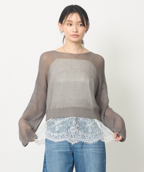 abahouse mavie（アバハウスマヴィ）の「【再登場！】シアーニットプルオーバー（ニット/セーター・レディース・ネイビー/グレー/オレンジ/アイボリー/ブラック・フリー）」の14枚目の写真