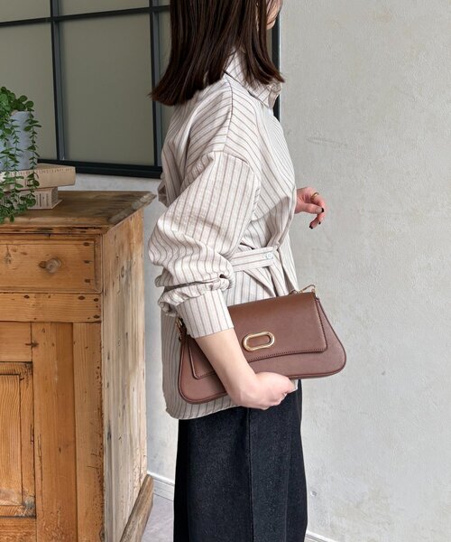 Thevon（ゼボン）の「ウエストベルトストライプシャツ（シャツ/ブラウス・レディース・ベージュ/ピンク/キャメル/サックスブルー・FREE）」の8枚目の写真