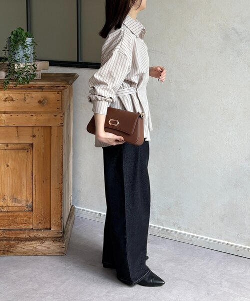 Thevon（ゼボン）の「ウエストベルトストライプシャツ（シャツ/ブラウス・レディース・ベージュ/ピンク/キャメル/サックスブルー・FREE）」の12枚目の写真