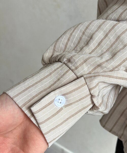 Thevon（ゼボン）の「ウエストベルトストライプシャツ（シャツ/ブラウス・レディース・ベージュ/ピンク/キャメル/サックスブルー・FREE）」の17枚目の写真