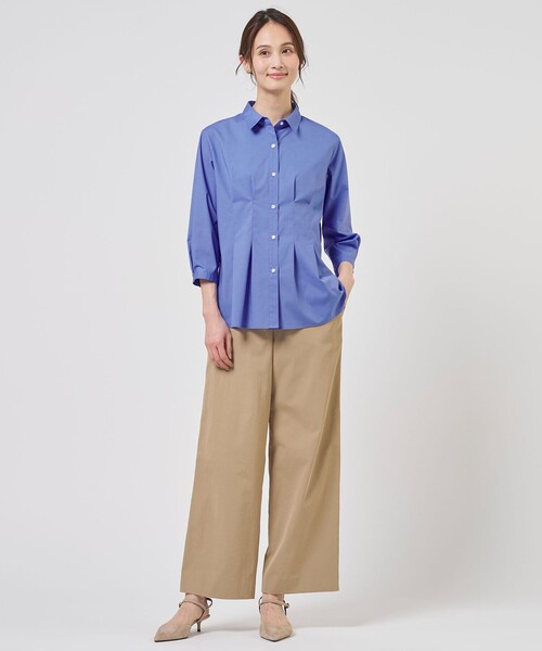 J.PRESS(ジェイプレス)の「【WEB限定カラーあり】SOFT TC ストレッチ シャツ ブラウス(シャツ/ブラウス・レディース・ホワイト系/ブルー系・T15/T13)」の7枚目の写真