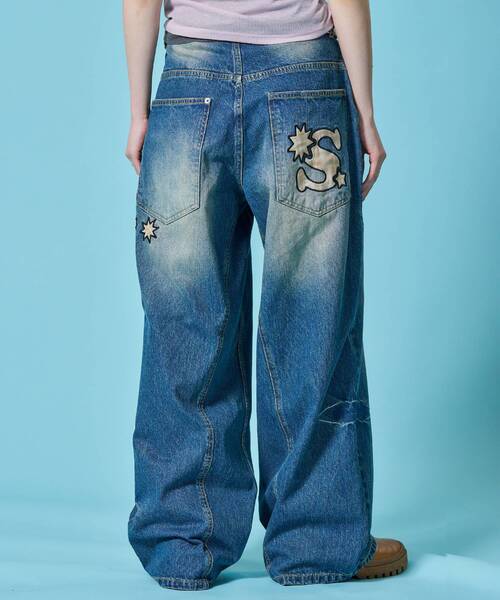 SEQUENZ(シークエンズ)の「※WEB限定 / シームデザイン / ワイドデニムパンツ / sqnz seam design applique denim(その他パンツ・メンズ・ブラック/ネイビー/ブラウン・MEDIUM/SMALL/LARGE)」の12枚目の写真