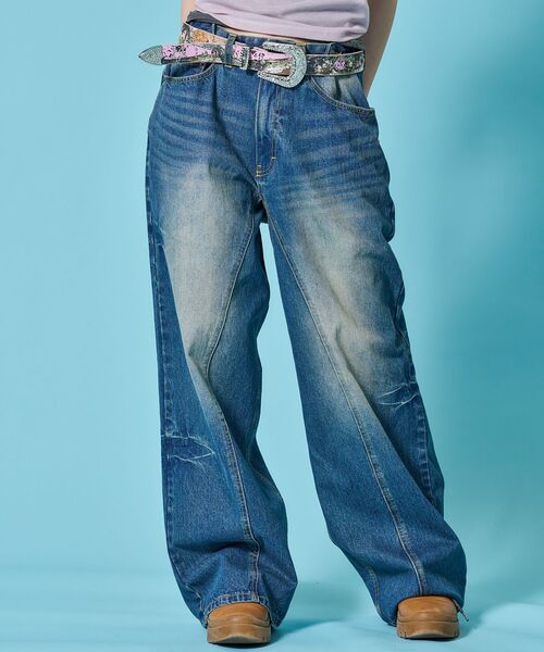 SEQUENZ(シークエンズ)の「※WEB限定 / シームデザイン / ワイドデニムパンツ / sqnz seam design applique denim(その他パンツ・メンズ・ブラック/ネイビー/ブラウン・MEDIUM/SMALL/LARGE)」の15枚目の写真