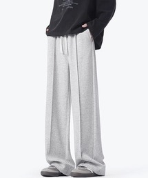 neos | 【neos】ユニセックス センタープレス キレイ目 ルーズ セミワイド スウェット パンツ メンズ レディース(スウェットパンツ)