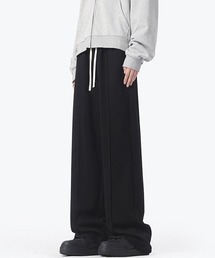 【neos】ユニセックス センタープレス キレイ目 ルーズ セミワイド スウェット パンツ メンズ レディース