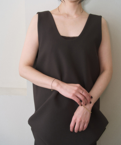 plage（プラージュ）の「MY_tulle trim タンク（タンクトップ・レディース・ベージュ/ブラウン・MEDIUM/SMALL）」の3枚目の写真