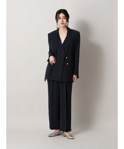 CIS.（シス）の「CIS. リボンポケットジレ ウォッシャブル ドライウーステッドライク 無地（ベスト・レディース・ブラウン/ネイビー・36(7号)/38(9号)）」の2枚目の写真