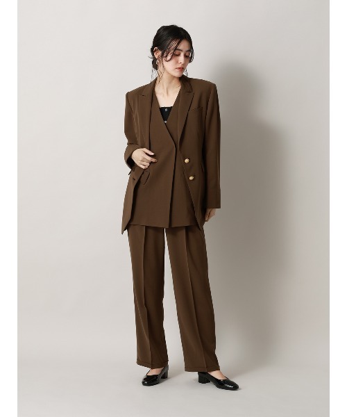 CIS.（シス）の「CIS. リボンポケットジレ ウォッシャブル ドライウーステッドライク 無地（ベスト・レディース・ブラウン/ネイビー・36(7号)/38(9号)）」の5枚目の写真