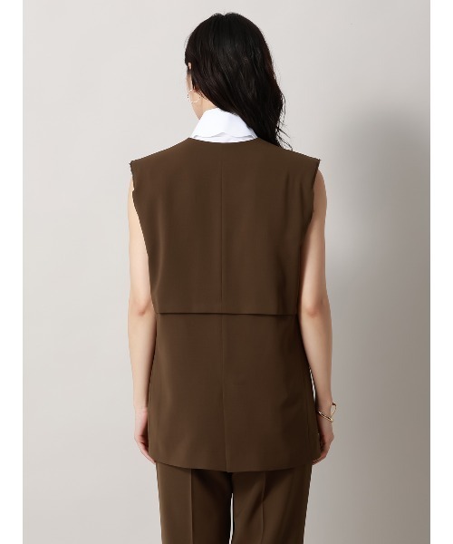 CIS.（シス）の「CIS. リボンポケットジレ ウォッシャブル ドライウーステッドライク 無地（ベスト・レディース・ブラウン/ネイビー・36(7号)/38(9号)）」の11枚目の写真