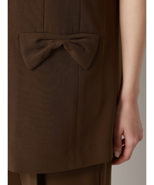 CIS.（シス）の「CIS. リボンポケットジレ ウォッシャブル ドライウーステッドライク 無地（ベスト・レディース・ブラウン/ネイビー・36(7号)/38(9号)）」の15枚目の写真