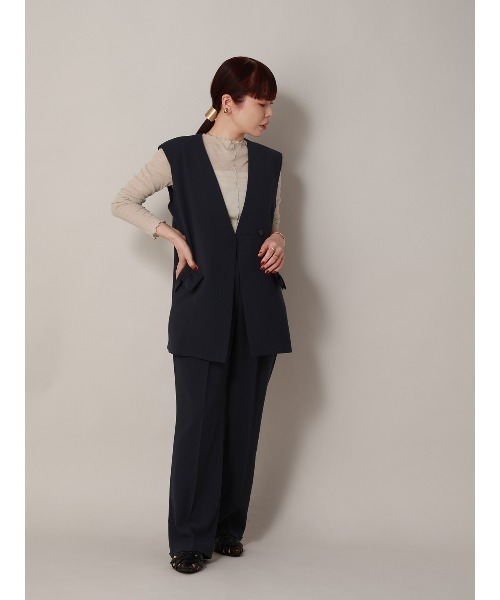 CIS.（シス）の「CIS. リボンポケットジレ ウォッシャブル ドライウーステッドライク 無地（ベスト・レディース・ブラウン/ネイビー・36(7号)/38(9号)）」の17枚目の写真