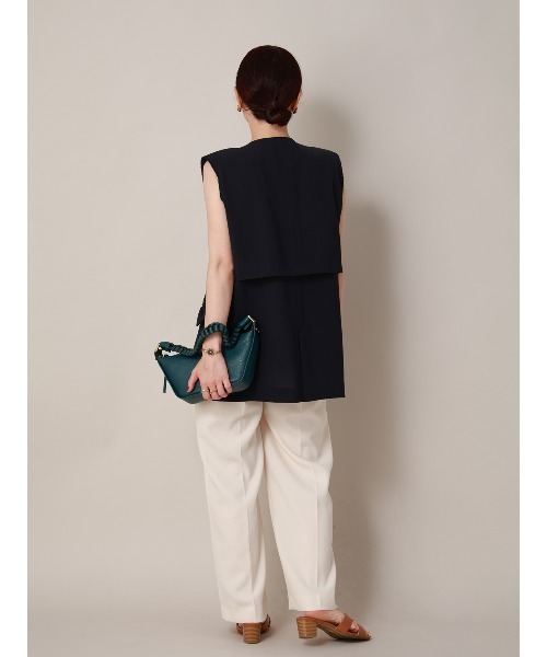 CIS.（シス）の「CIS. リボンポケットジレ ウォッシャブル ドライウーステッドライク 無地（ベスト・レディース・ブラウン/ネイビー・36(7号)/38(9号)）」の20枚目の写真