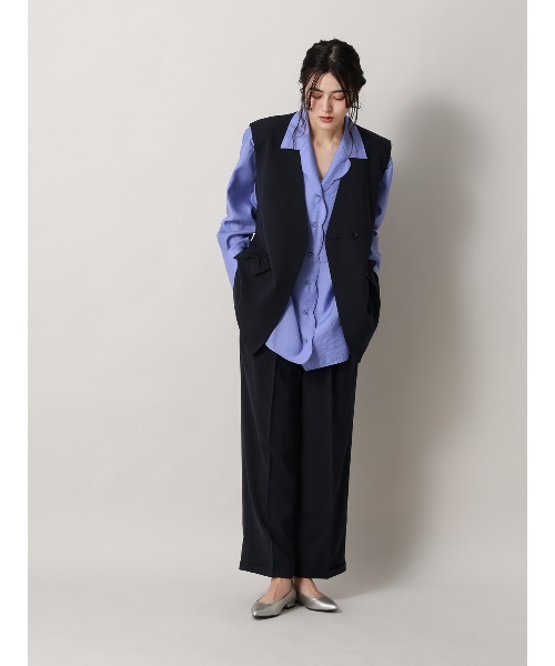 CIS.（シス）の「CIS. リボンポケットジレ ウォッシャブル ドライウーステッドライク 無地（ベスト・レディース・ブラウン/ネイビー・36(7号)/38(9号)）」の21枚目の写真