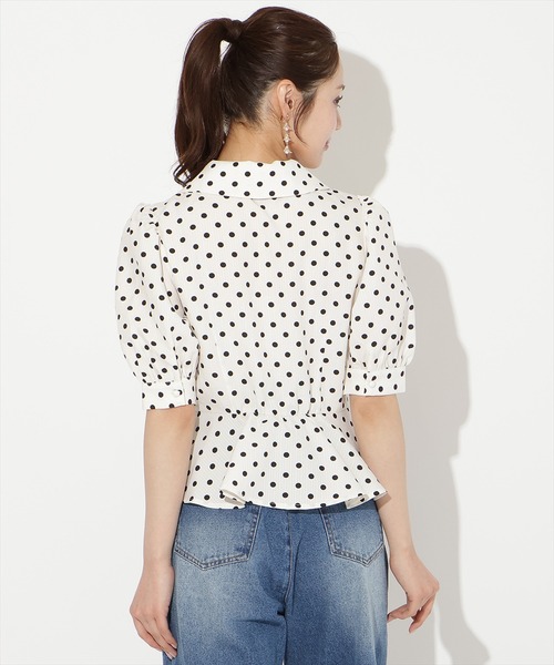 WILLSELECTION（ウィルセレクション）の「パフスリーブドットブラウス（シャツ/ブラウス・レディース・ホワイト/ブラック・FREE）」の8枚目の写真