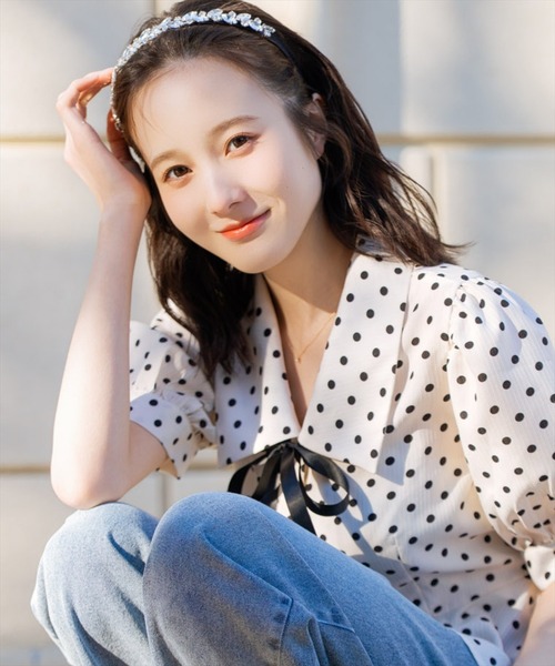 WILLSELECTION（ウィルセレクション）の「パフスリーブドットブラウス（シャツ/ブラウス・レディース・ホワイト/ブラック・FREE）」の14枚目の写真