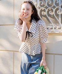 WILLSELECTION（ウィルセレクション）の「【再入荷予約受付中】パフスリーブドットブラウス（シャツ/ブラウス）」