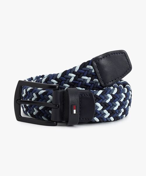 TOMMY HILFIGER(トミーヒルフィガー)の「エラスティックメッシュベルト(ベルト・メンズ・ネイビー/ブルー・85cm/95cm)」の2枚目の写真