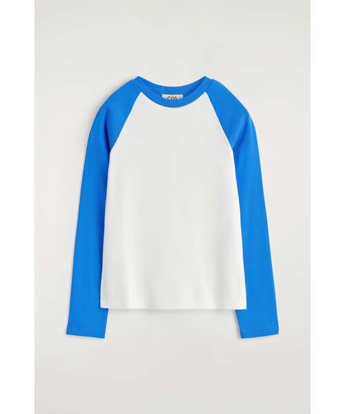 COS（コス）の「コントラストスリーブTシャツ（Tシャツ/カットソー・レディース・ホワイト×カーキブラウン/ホワイト×ブルー・XS/L/M/S/XL）」の8枚目の写真
