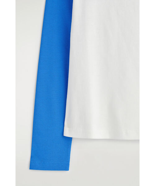 COS（コス）の「コントラストスリーブTシャツ（Tシャツ/カットソー・レディース・ホワイト×カーキブラウン/ホワイト×ブルー・XS/L/M/S/XL）」の9枚目の写真