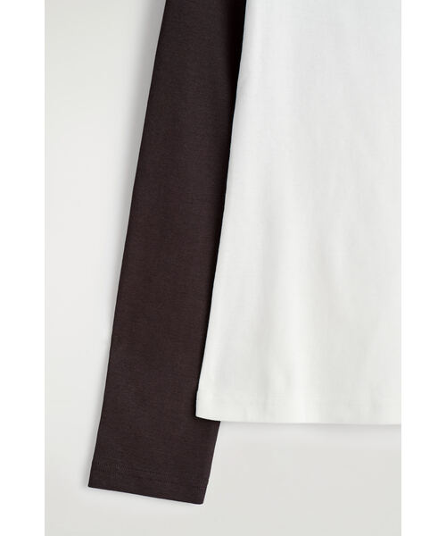 COS（コス）の「コントラストスリーブTシャツ（Tシャツ/カットソー・レディース・ホワイト×カーキブラウン/ホワイト×ブルー・XS/L/M/S/XL）」の14枚目の写真