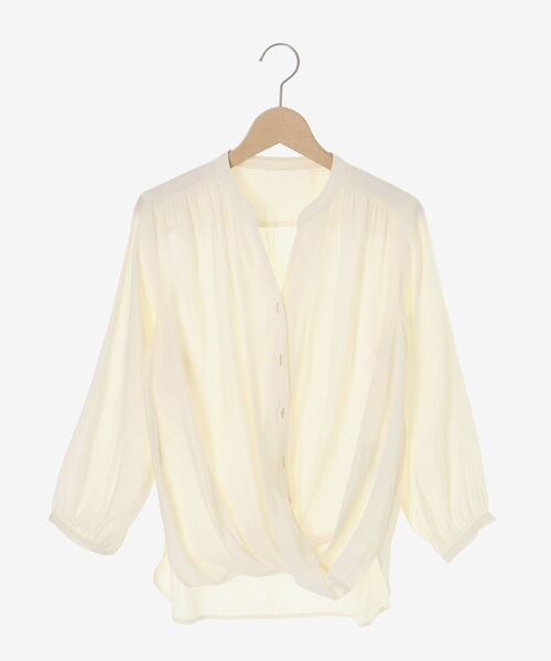 le.coeur blanc（ルクールブラン）の「バーボタンカシュクールブラウス（シャツ/ブラウス・レディース・ネイビー/オフホワイト/ライトピンク・38）」の13枚目の写真