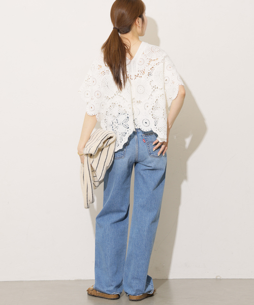 Torrazzo Donna(トラッゾドンナ)の「【TORRAZZO DONNA/トラッゾドンナ】クロシェポンチョ(ニット/セーター・レディース・ホワイト/ブラック・FREE)」の15枚目の写真