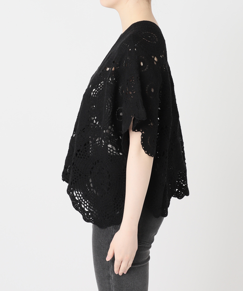 Torrazzo Donna(トラッゾドンナ)の「【TORRAZZO DONNA/トラッゾドンナ】クロシェポンチョ(ニット/セーター・レディース・ホワイト/ブラック・FREE)」の22枚目の写真