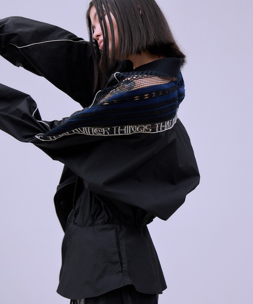 THINGS THAT MATTER（シングス ザット マター）の「TORCHON LACE SWITCHING ZIP-UP BLOUSON / トーション レース スイッチング ジップアップ ブルゾン（ブルゾン・レディース・ベージュ/ブラック・FREE）」の9枚目の写真