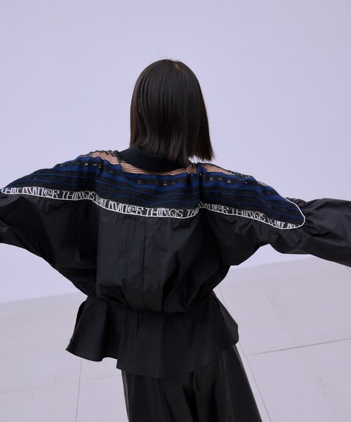 THINGS THAT MATTER（シングス ザット マター）の「TORCHON LACE SWITCHING ZIP-UP BLOUSON / トーション レース スイッチング ジップアップ ブルゾン（ブルゾン・レディース・ベージュ/ブラック・FREE）」の10枚目の写真