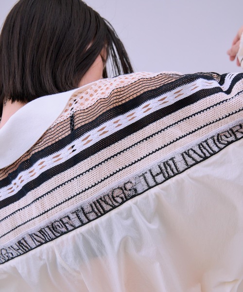 THINGS THAT MATTER（シングス ザット マター）の「TORCHON LACE SWITCHING ZIP-UP BLOUSON / トーション レース スイッチング ジップアップ ブルゾン（ブルゾン・レディース・ベージュ/ブラック・FREE）」の5枚目の写真