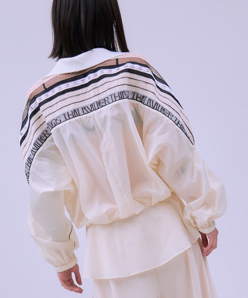 THINGS THAT MATTER（シングス ザット マター）の「TORCHON LACE SWITCHING ZIP-UP BLOUSON / トーション レース スイッチング ジップアップ ブルゾン（ブルゾン・レディース・ベージュ/ブラック・FREE）」の3枚目の写真