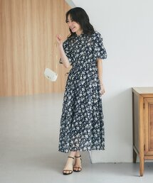 La boutique BonBon | 【愛されワンピース】フラワープリントバルーンスリーブワンピース(ワンピース)