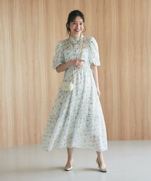 La boutique BonBon | フラワープリントバルーンスリーブワンピース(ワンピース)