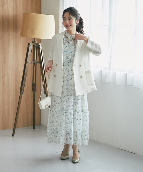 La boutique BonBon（ラブティックボンボン）の「【愛されワンピース】フラワープリントバルーンスリーブワンピース（ワンピース・レディース・オフホワイト/ネイビー・38/36）」の10枚目の写真