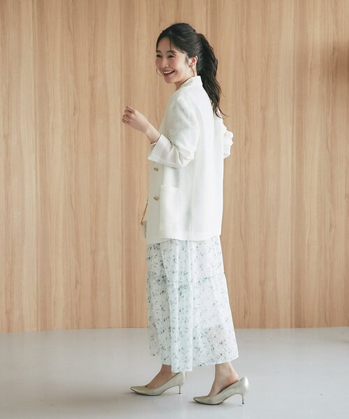 La boutique BonBon（ラブティックボンボン）の「【愛されワンピース】フラワープリントバルーンスリーブワンピース（ワンピース・レディース・オフホワイト/ネイビー・38/36）」の12枚目の写真