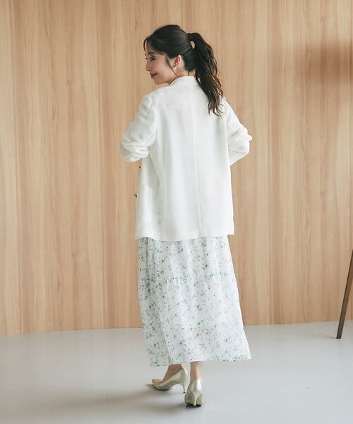 La boutique BonBon（ラブティックボンボン）の「【愛されワンピース】フラワープリントバルーンスリーブワンピース（ワンピース・レディース・オフホワイト/ネイビー・38/36）」の13枚目の写真