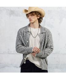 Men Slub Melange Knitted Cardigan, Gray