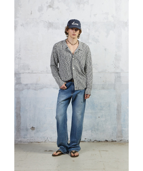 KUME(クメ)の「Men Slub Melange Knitted Cardigan, Gray(ニット/セーター・メンズ・その他・MEDIUM/LARGE)」の2枚目の写真