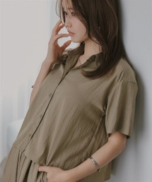 小さいサイズ ワッシャーショートスリーブシャツ 低身長さん・小柄女性