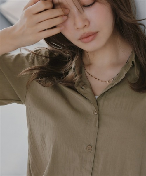 Petitjo(プッチージョ)の「小さいサイズ ワッシャーショートスリーブシャツ 低身長さん・小柄女性(シャツ/ブラウス・レディース・モカ/ライトグレー/チャコール・PSS/PS/PM/PL)」の20枚目の写真