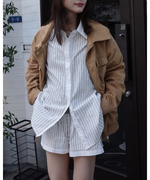 JUMELLE(ジュメロ)の「ストライプシャツセットアップ(シャツ/ブラウス・レディース・ホワイト/ピンク・FREE)」の12枚目の写真