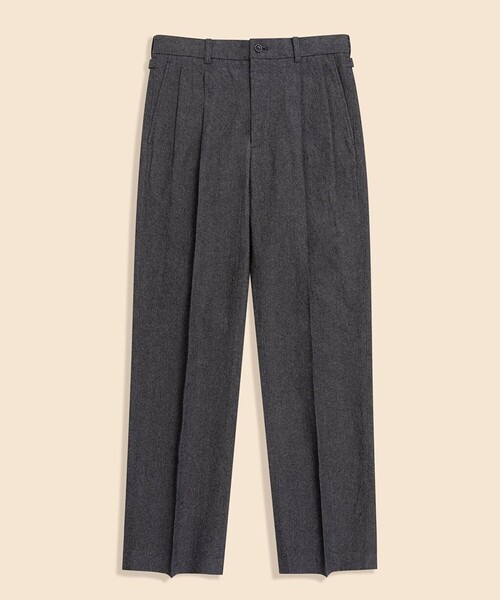 BROOKS BROTHERS(ブルックスブラザーズ)の「コットン/リネン プリーテッドトラウザーズ(スラックス・メンズ・グレー・30inch/31inch/32inch/33inch/34inch/35inch/36inch/38inch)」の1枚目の写真