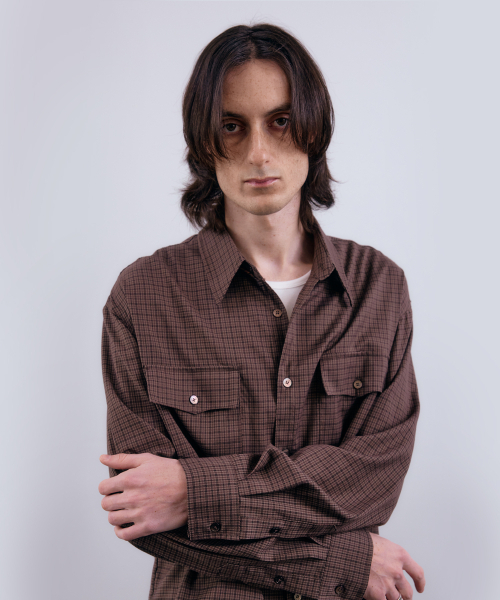 NUAKLE(ヌアクル)の「(m) アーカイブチェックシャツ_モカブラウン(シャツ/ブラウス・メンズ・その他・1/2)」の2枚目の写真