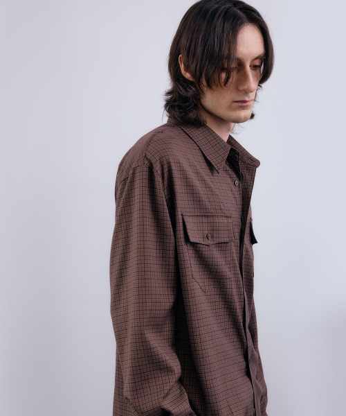 NUAKLE(ヌアクル)の「(m) アーカイブチェックシャツ_モカブラウン(シャツ/ブラウス・メンズ・その他・1/2)」の3枚目の写真