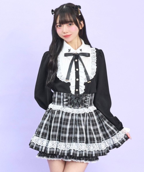 Secret Honey(シークレットハニー)の「ヨークピンタックブラウス(シャツ/ブラウス・レディース・ブラック/オフホワイト・MEDIUM)」の9枚目の写真