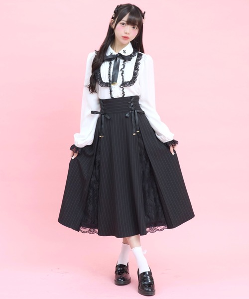 Secret Honey(シークレットハニー)の「ヨークピンタックブラウス(シャツ/ブラウス・レディース・ブラック/オフホワイト・MEDIUM)」の3枚目の写真