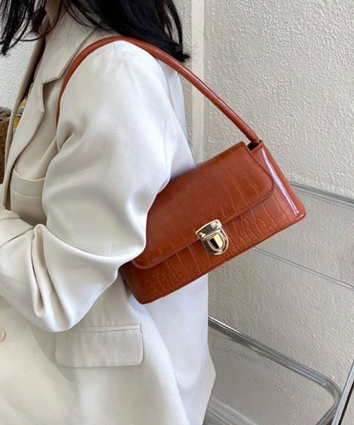 Amulet(アミュレット)の「上品で大人っぽいコンパクトさが目を引く クロコ調ミニショルダーバッグ(ショルダーバッグ・レディース・パープル/ホワイト/ブラウン/ブラック・FREE)」の14枚目の写真